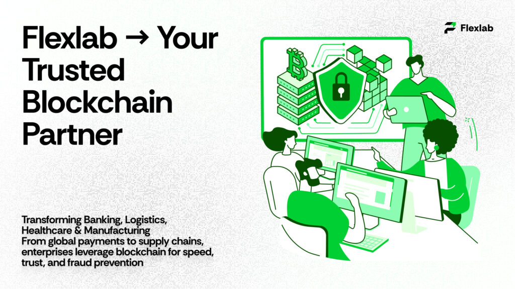 Flexlab team assisting a business with blockchain project implementation