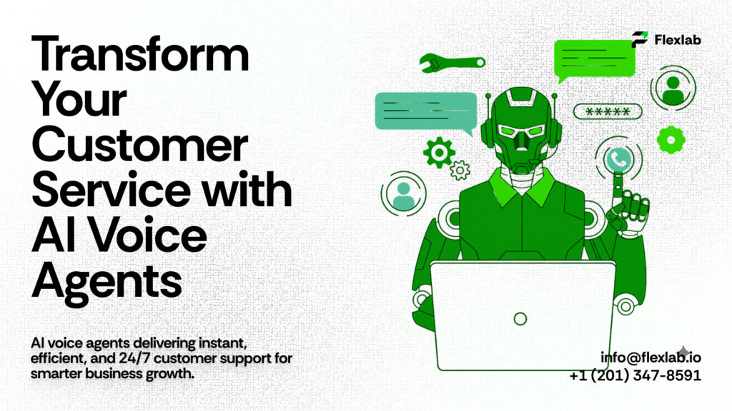 Customer service representative interacting with digital voice tools