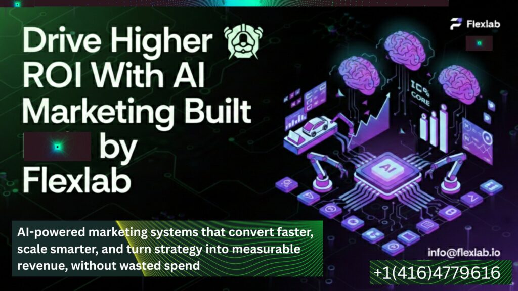 Flexlab marketing analytics platform interface on laptop screen