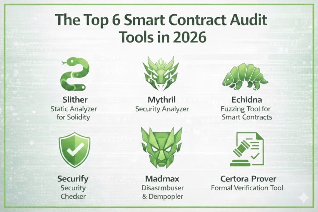 Icons of top blockchain security tools for 2026